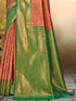Deeva Sarees Brown & Green Silk Saree